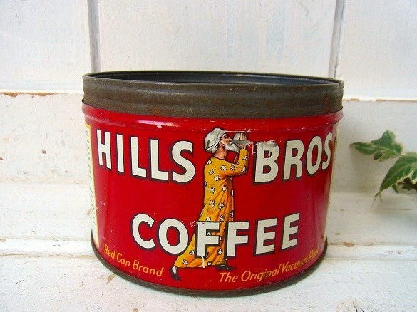 【HILLS BROS】ヒルスコーヒー・ブリキ製・ヴィンテージ・コーヒー缶/ティン缶 USA