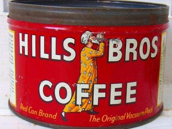 【HILLS BROS】ヒルスコーヒー・ブリキ製・ヴィンテージ・コーヒー缶/ティン缶 USA