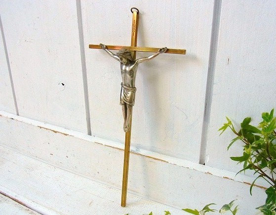 西ドイツ製・アンティーク・十字架/クロス/crucifix/キリスト/聖品 　USA