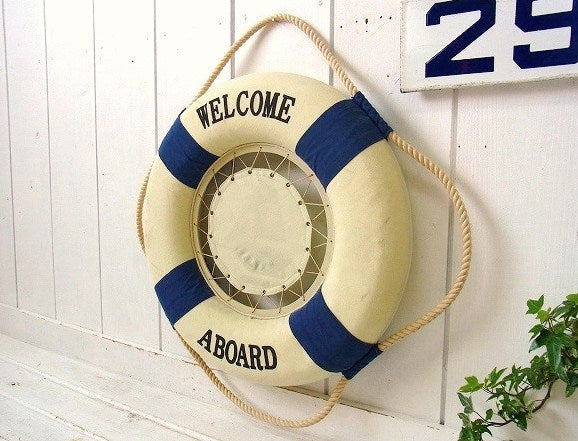 【WELCOME ABOARD】ディスプレイ用・ヴィンテージ・浮き輪/ライフブイ/マリン USA