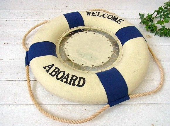 【WELCOME ABOARD】ディスプレイ用・ヴィンテージ・浮き輪/ライフブイ/マリン USA