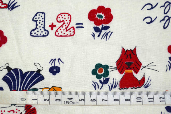 レトロな女の子 70's デッドストック ヴィンテージ ファブリック 生地 テキスタイル リメイク