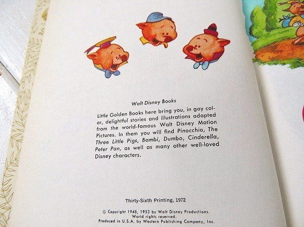 【3匹のこぶた】ウォルトディズニー・70’sヴィンテージ・絵本 USA