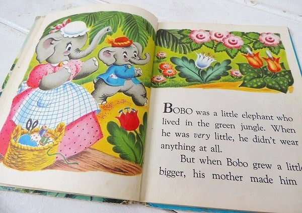 【Little Bobo】子ゾウ&動物・50'sヴィンテージ・絵本 USA/アニマル