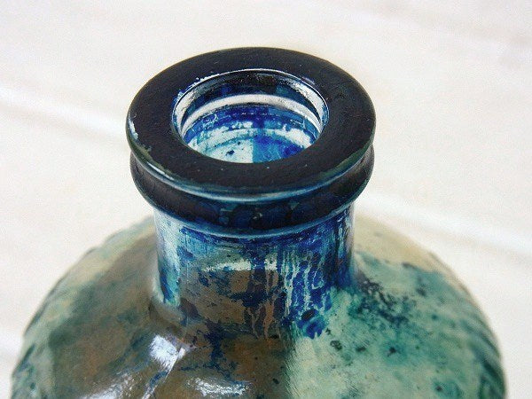 【MRS. STEWART】ブルーイング液・アンティーク・ガラスボトル/ガラス瓶 USA