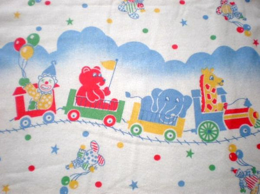 動物&ピエロ・サーカス柄・デッドストック・ヴィンテージ・ファブリック/生地　USA