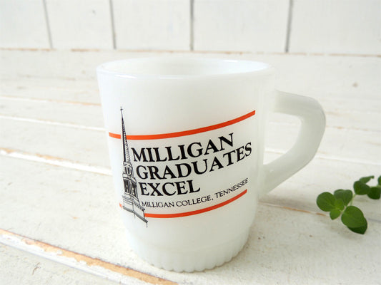 キリスト教 ミリガンカレッジ 教会 ファイヤーキング US ヴィンテージ マグカップ リブドボトム