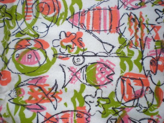 フィッシュ/魚柄・デッドストック・ヴィンテージ・ファブリック/生地