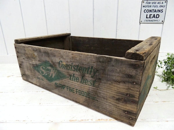 S&W 食品 サンフランシスコ・ヴィンテージ・ウッドボックス・木箱・シャビー・棚 アドバタイジング
