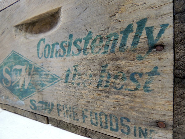 S&W 食品 サンフランシスコ・ヴィンテージ・ウッドボックス・木箱・シャビー・棚 アドバタイジング