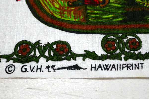 ハワイ コナコーヒー 60s デッドストック 未使用 ヴィンテージ テキスタイル ファブリック 生地 ハンドメイド リメイク