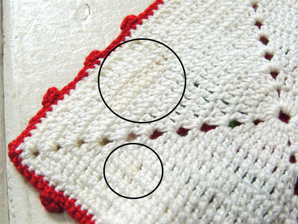 アメリカ・薔薇モチーフ・クロッシェ・手編み・ヴィンテージ・ポットホルダー・コースター・キッチン用品