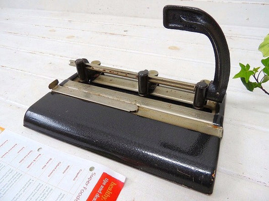 【MASTER PRODUCTS】メタル製・3つ穴・ヴィンテージ・ペーパーパンチ/穴あけパンチ