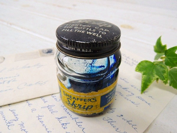 【SHEAFFER/シェーファー】Skrip・ガラス製・ヴィンテージ・インクボトル/ガラス瓶 USA