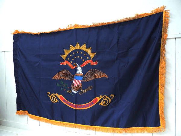 【イーグル・NORTH DAKOTA】ビッグサイズ・ノースダコタ州・フラッグ・フリンジ・州旗・USA