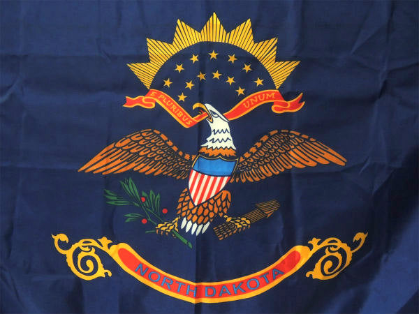 【イーグル・NORTH DAKOTA】ビッグサイズ・ノースダコタ州・フラッグ・フリンジ・州旗・USA