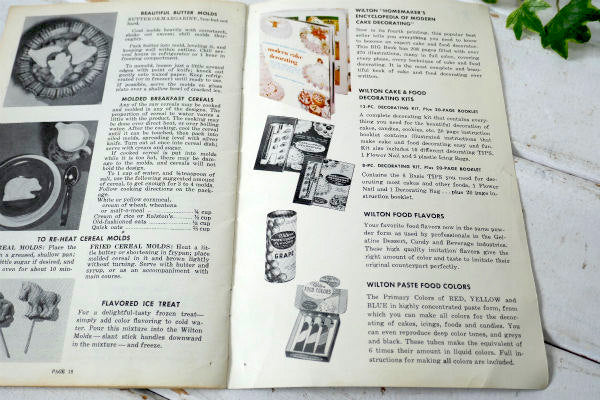 Wilton モールド 50s ビンテージ レシピブック レシピ本 お菓子作り USA 印刷物