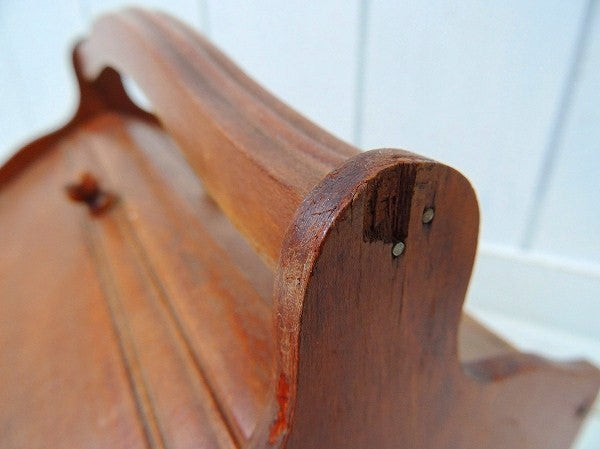 USA アンティーク  ソーイングボックス 裁縫箱 脚付き 木製 木箱 手芸 ハンドメイド