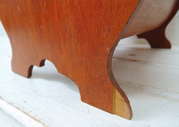 USA アンティーク  ソーイングボックス 裁縫箱 脚付き 木製 木箱 手芸 ハンドメイド