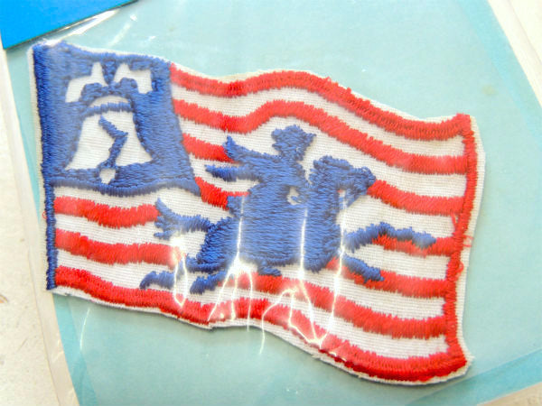 アメリカ合衆国 バイセンテニアル 星条旗 1970's ヴィンテージ・刺繍・ワッペン・パッチ USA