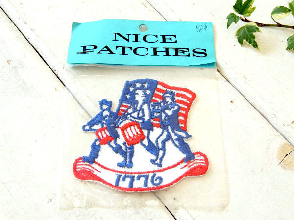 アメリカ合衆国 1776・バイセンテニアル 星条旗 ヴィンテージ・刺繍・ワッペン パッチ USA
