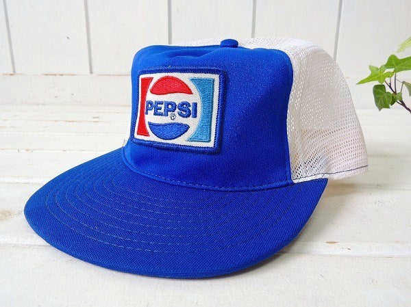【PEPSI/ペプシ/刺繍ワッペン】ビンテージ・メッシュキャップ・デッドストック・US