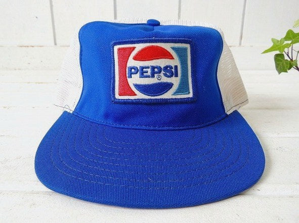 【PEPSI/ペプシ/刺繍ワッペン】ビンテージ・メッシュキャップ・デッドストック・US