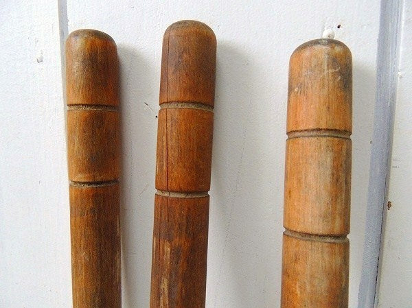 Croquet クロッケー アンティーク・マレット　木槌　3本セット・木製　1900年パリ大会オリンピック