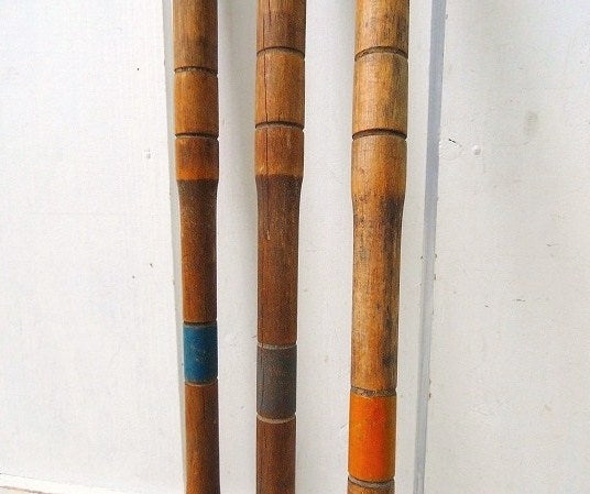 Croquet クロッケー アンティーク・マレット　木槌　3本セット・木製　1900年パリ大会オリンピック