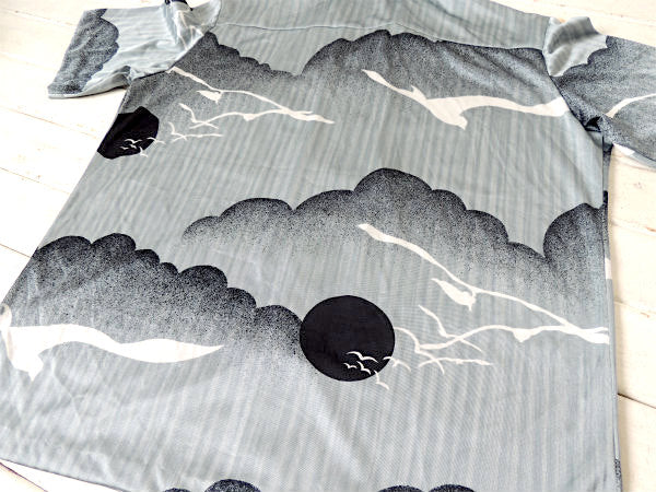 NAPILI 雲&カモメ柄 ハワイ製 デッドストック ヴィンテージ アロハシャツ ハワイアンシャツ