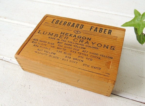 【EBERHARD FABER】クレヨンのアンティーク・ウッドボックス/木箱・USA