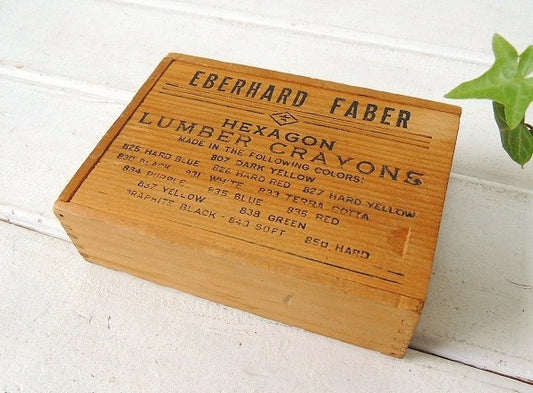【EBERHARD FABER】クレヨンのアンティーク・ウッドボックス/木箱・USA