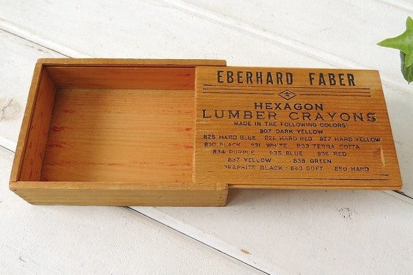 【EBERHARD FABER】クレヨンのアンティーク・ウッドボックス/木箱・USA