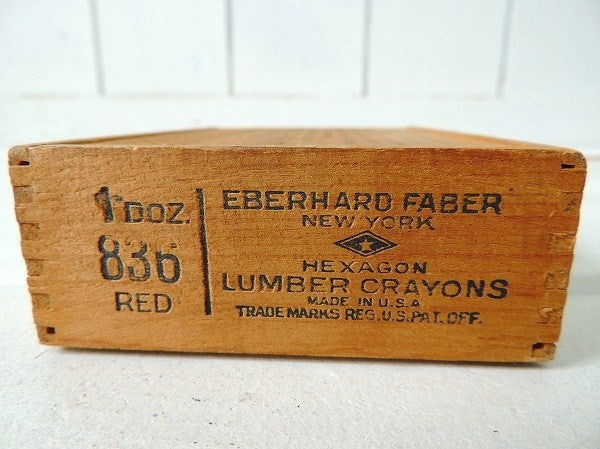 【EBERHARD FABER】クレヨンのアンティーク・ウッドボックス/木箱・USA
