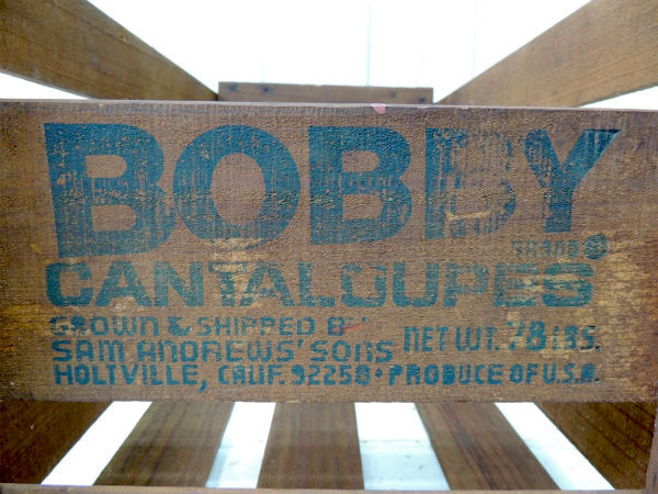【BOBBY CANTALOUPES】CALIF・ヴィンテージ・ウッドボックス/木箱/フルーツ箱