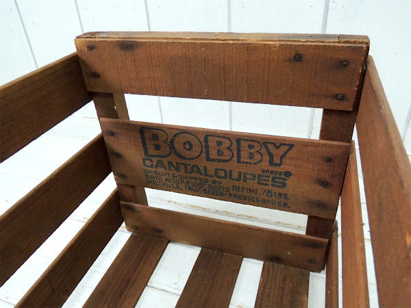 【BOBBY CANTALOUPES】CALIF・ヴィンテージ・ウッドボックス/木箱/フルーツ箱