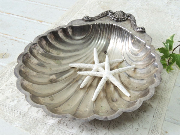 【English Silver】シェル型・シルバープレート・ヴィンテージ・サービングディッシュ・皿