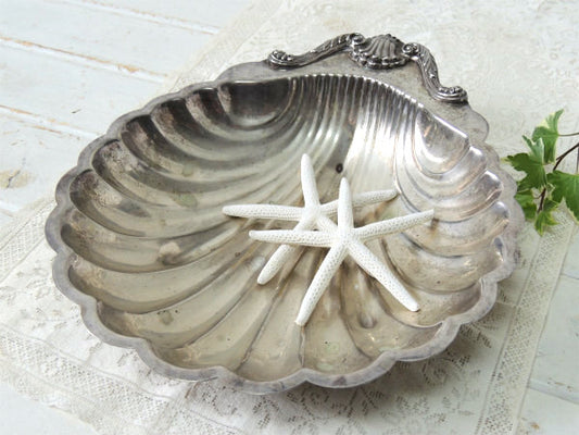 【English Silver】シェル型・シルバープレート・ヴィンテージ・サービングディッシュ・皿