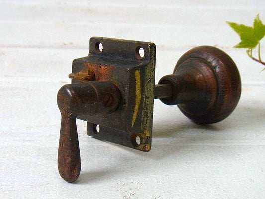 銅製・アンティーク・ドアノブ/ドアレバー　USA