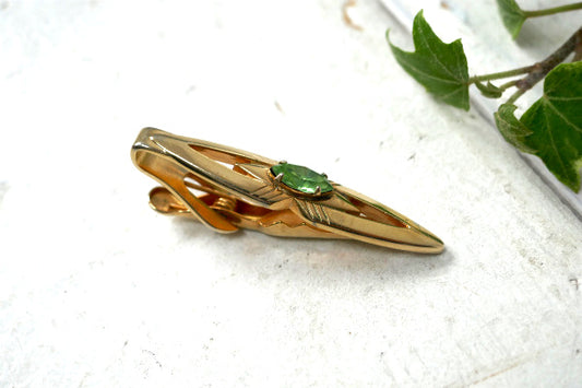 SWANK・スワンク ゴールド・US・エメラルドグリーン 輝き ヴィンテージ・タイピン アクセサリー