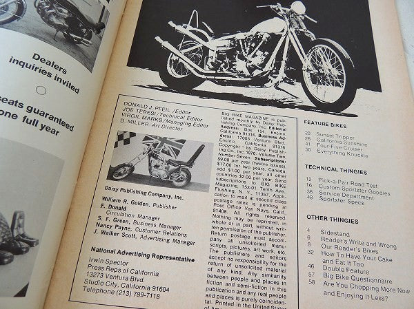 【Septe1970・BiG BiKe】MAGAZINE ・ビンテージ・オートバイ雑誌・USAバイク
