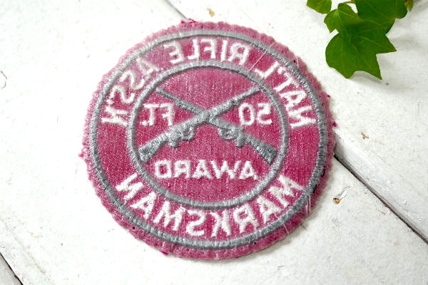 MARKSMAN 50FT AWARD ライフル 銃 ヴィンテージ・刺繍・ワッペン USA