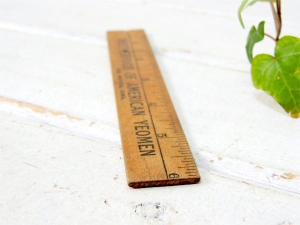 BROTHERHOOD OF AMERICA YEOMEN アンティーク 木製ルーラー 定規 物さし