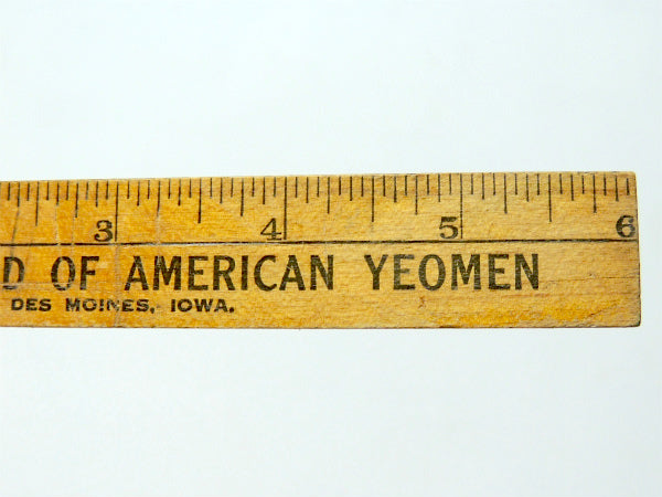 BROTHERHOOD OF AMERICA YEOMEN アンティーク 木製ルーラー 定規 物さし