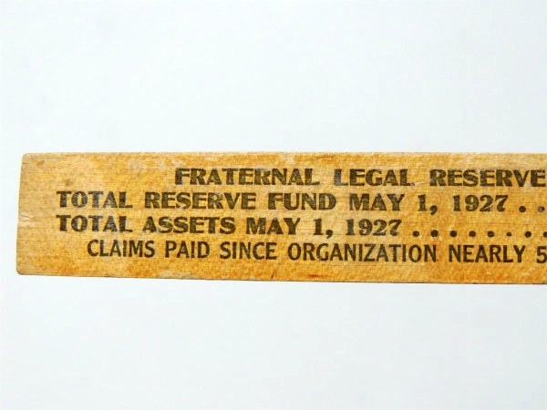 BROTHERHOOD OF AMERICA YEOMEN アンティーク 木製ルーラー 定規 物さし