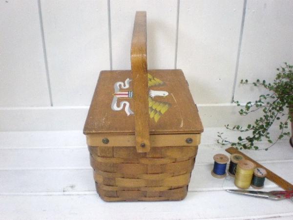 DRITZ　木製ヴィンテージ・ソーイングバスケット・裁縫箱