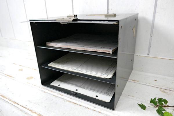 SMITH VICTOR 工業系 3段式 カバー付き ヴィンテージ 書類ケース 書類棚 書類チェスト