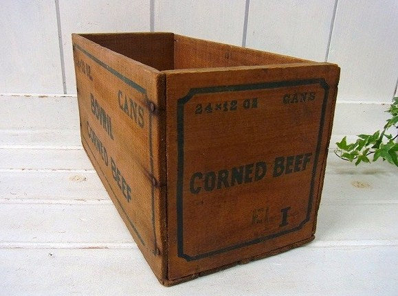 【BOVRIL CORNED BEEF】コンビーフ・ヴィンテージ・ウッドボックス/木箱　USA