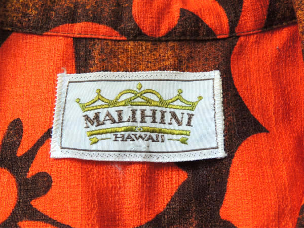 MALIHINI HAWAII マリヒニ 60s ヴィンテージ アロハシャツ ハワイアンシャツ 古着