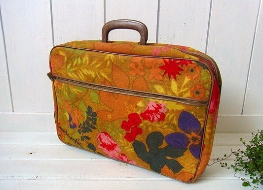 花柄・ヴィンテージ・トランク/旅行カバン　USA